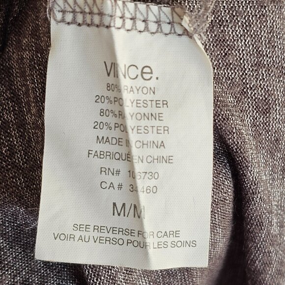 Vince Grey Speckled Long Sleeve Lightweight Top Sz M - Picture 7 of 9